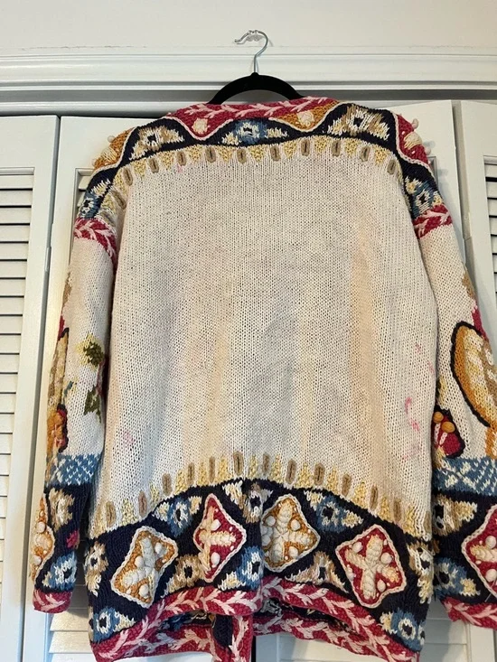 Handcrafted Multicolor Embroidered Cardigan - Picture 5 of 6